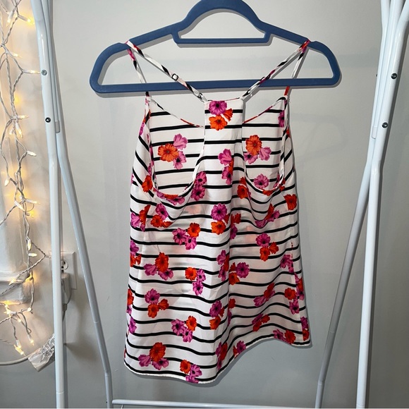 J Crew Floral Striped Tank Top - Picture 2 of 5